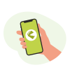 Graphique de smartphone avec snapADDY CardScanner en main.