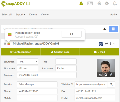 CentralStationCRM: external duplicate check