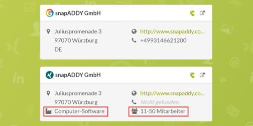 snapADDY Grabber: Übersicht Impressums-Crawler und Google Maps/Places