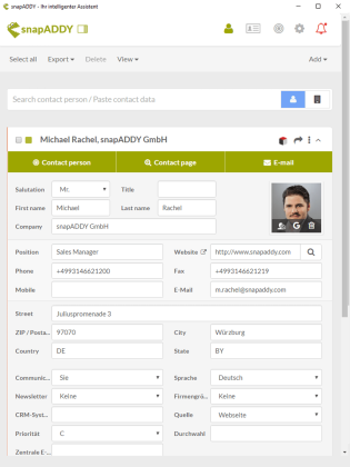 snapADDY for SugarCRM
